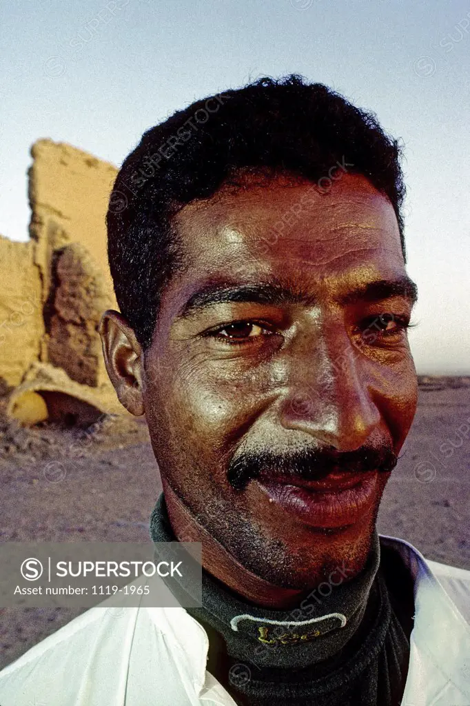 Close-up of a young man grinning, Egypt