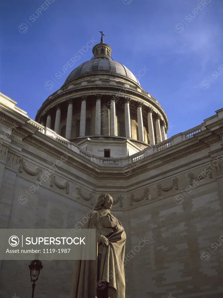 Low angle view of a statue, Corneille Statue, Pantheon, Paris, France