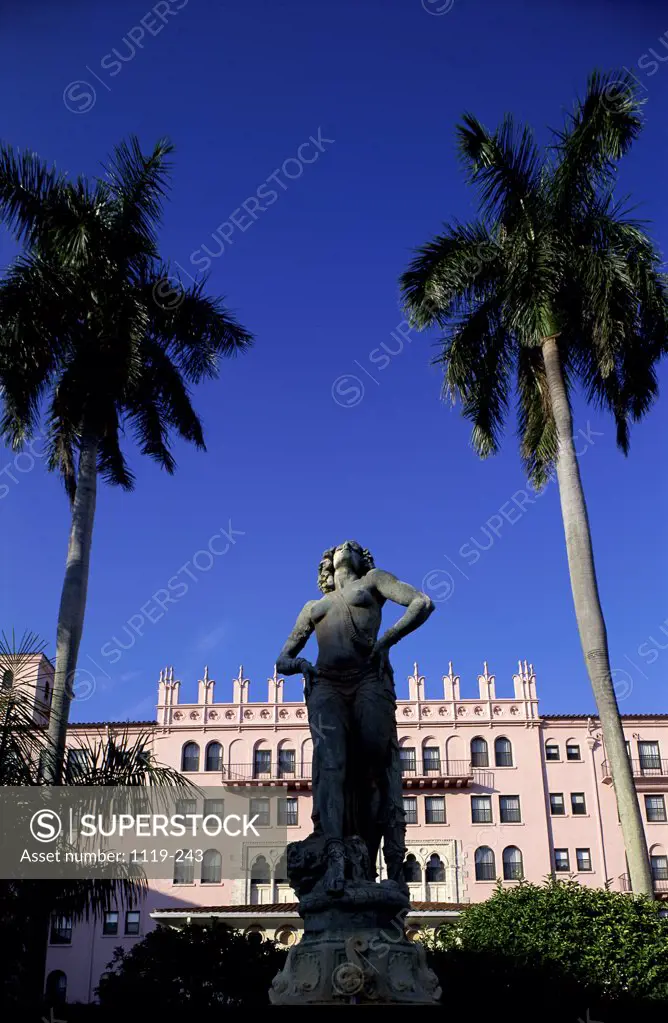Low angle view of a statue at Boca Raton Resort and Club, Boca Raton, Florida, USA
