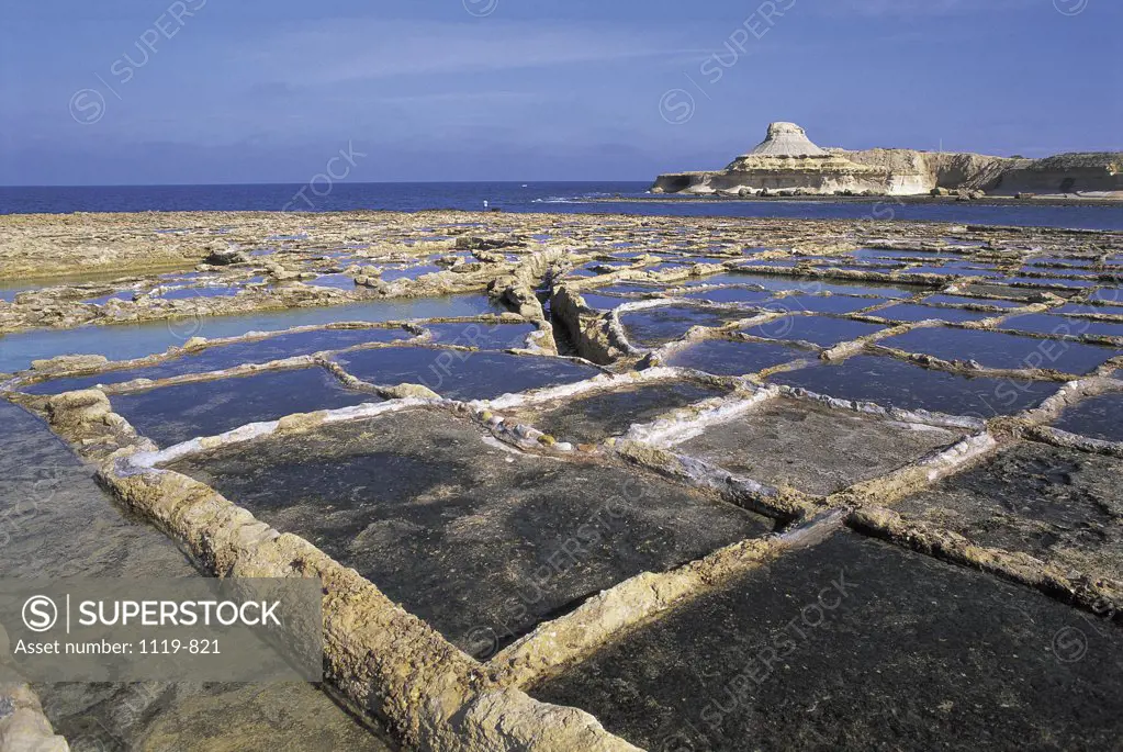 Salt Marshes Gozo Island Malta