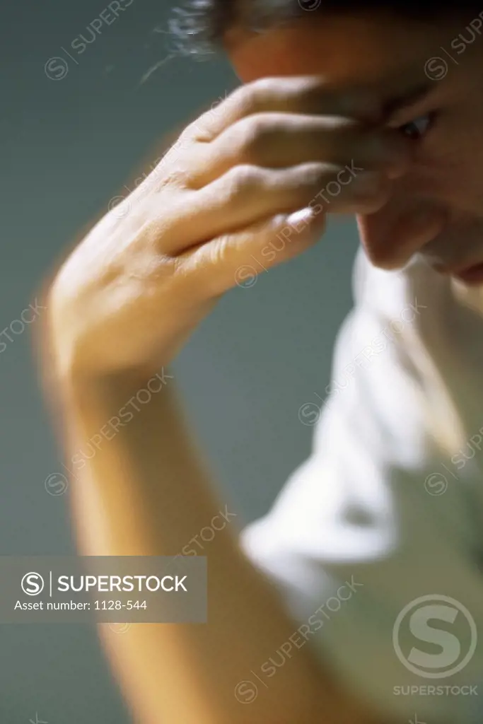 Man suffering from a headache