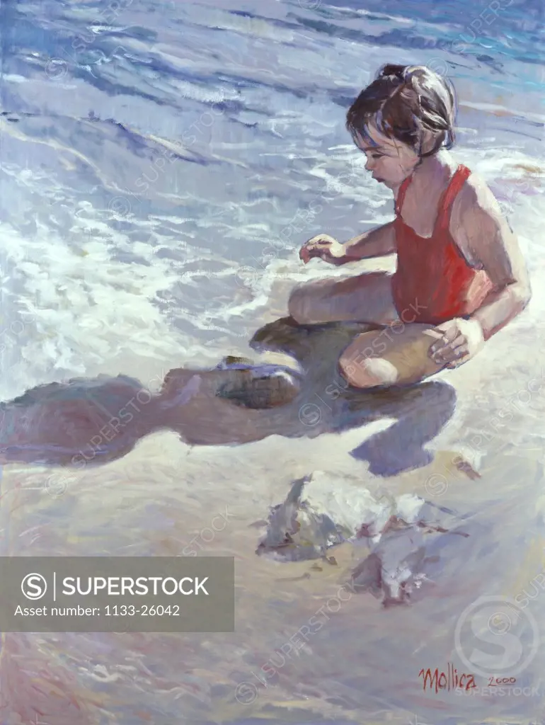 Little Girl On The Beach  2000 Patti Mollica (20th C./American) 