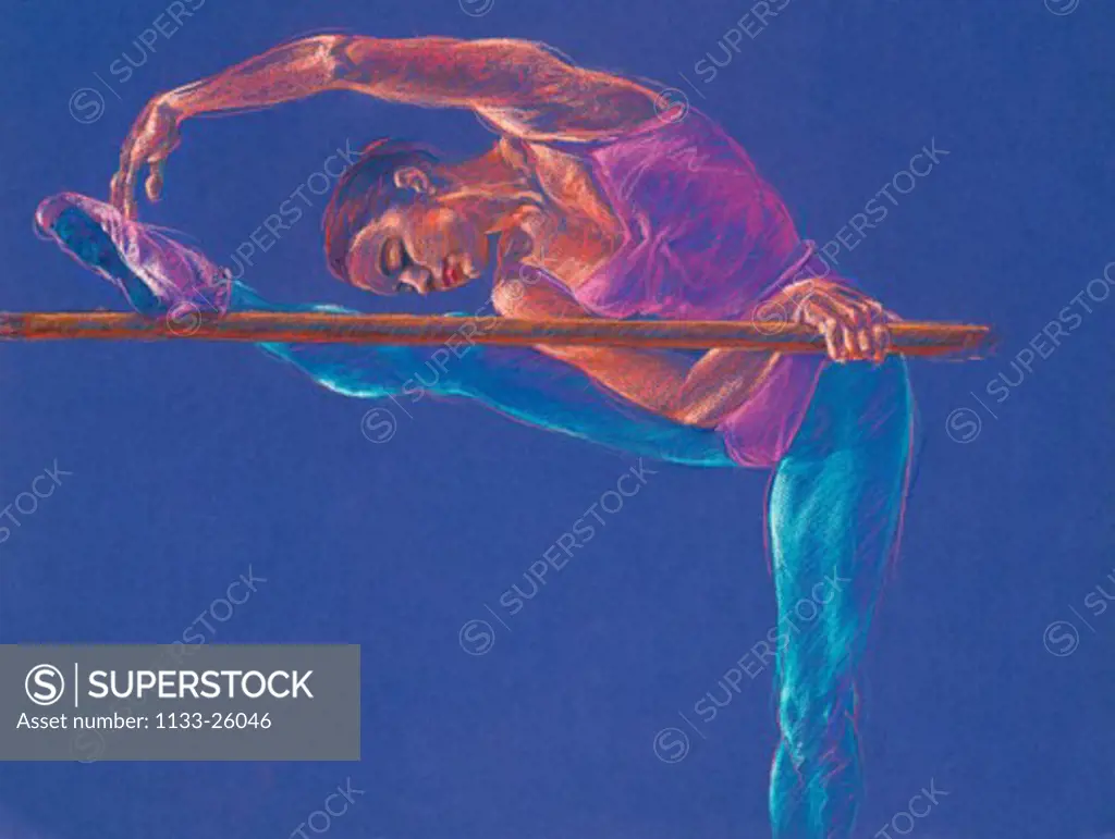 Ballet Dancer Stretching  1985 Patti Mollica (20th C. American) Pastel Collection of the Artist