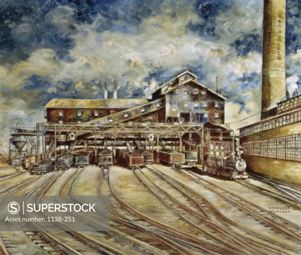 Bituminous Coal Preparation Plant c. 1956 Lawrence Whitaker Oil on canvas Steidle Collection, College of Earth and Mineral Sciences, Pennsylvania State University