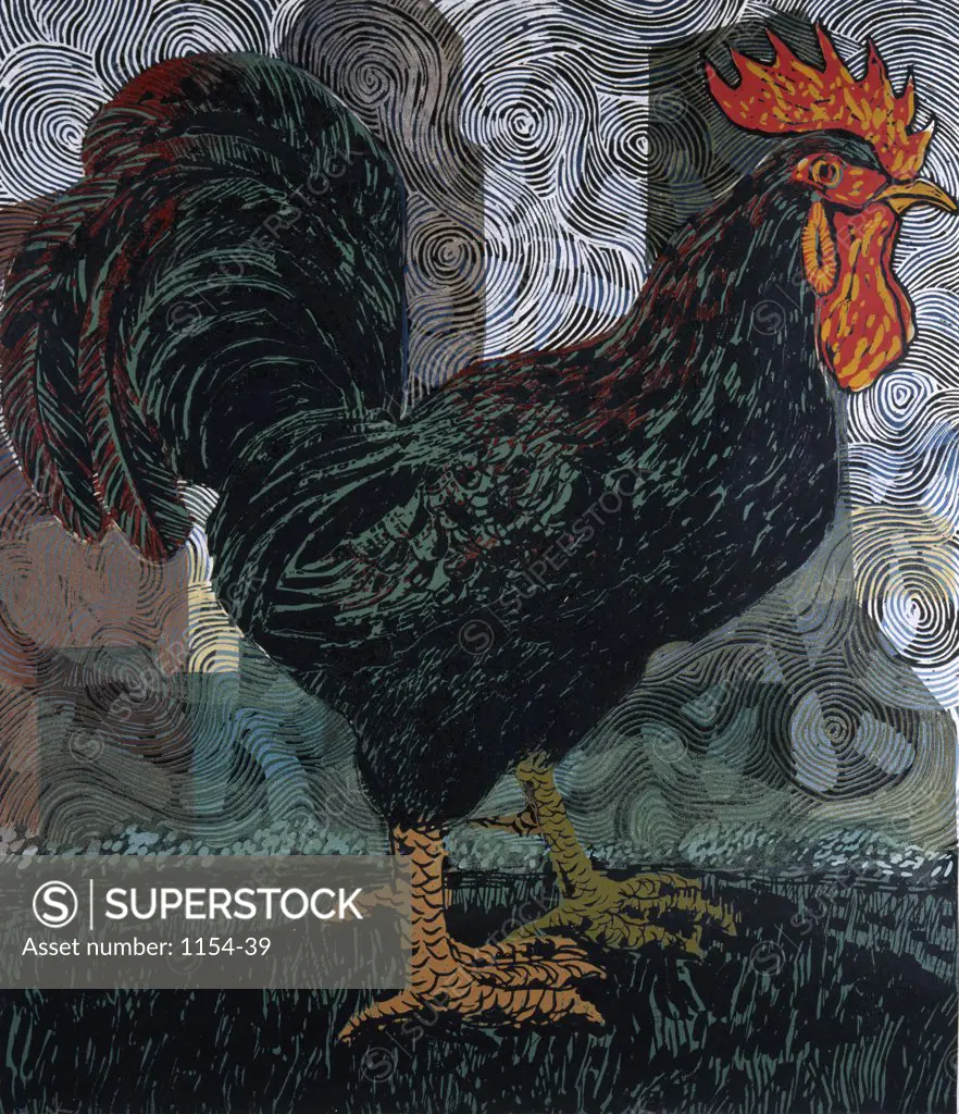 Black Rooster by Barry Wilson, (born 1929)