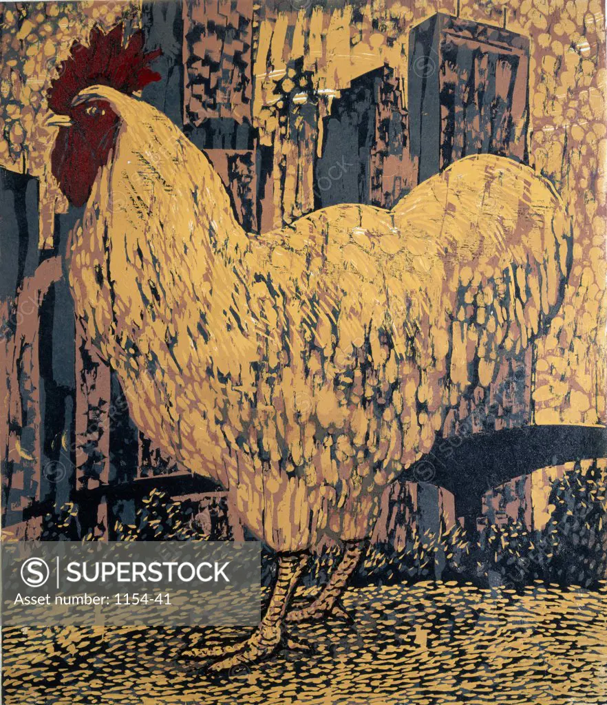 Buff Rooster by Barry Wilson, (born 1929)