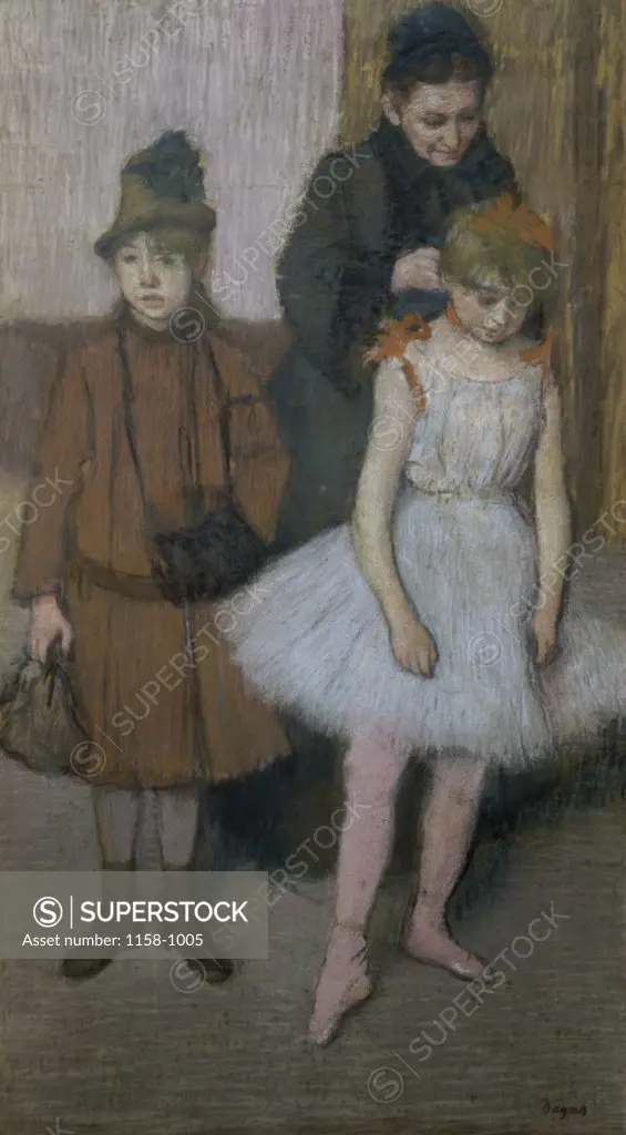 Woman and Two Little Girls  Edgar Degas (1834-1917/French)  Suzuki Collection, Tokyo, Japan  