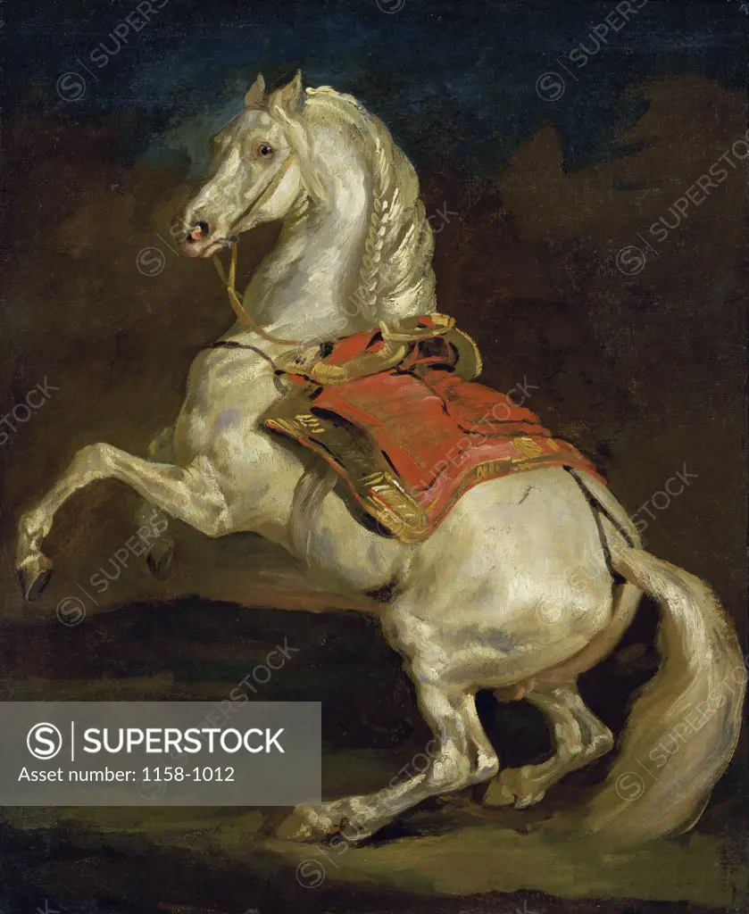 Rearing Horse  (Cheval Cabre)  1812  Jean Louis Andre Theodore Gericault (1791-1824/French)  Musee des Beaux-Arts, Rouen  