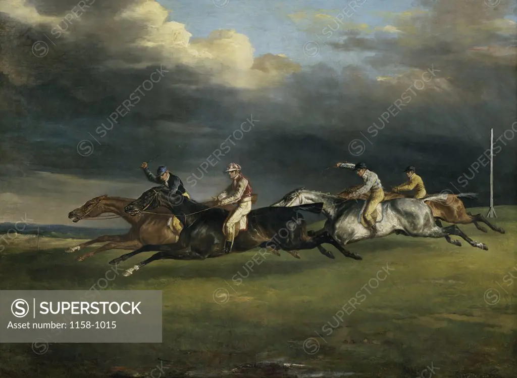 Horse Race at Epsom  (Course de Chevaux ˆ Epsom ) 1821  Jean Louis Andr Thodore Gericault (1791-1824/French)  Musee du Louvre, Paris, France 