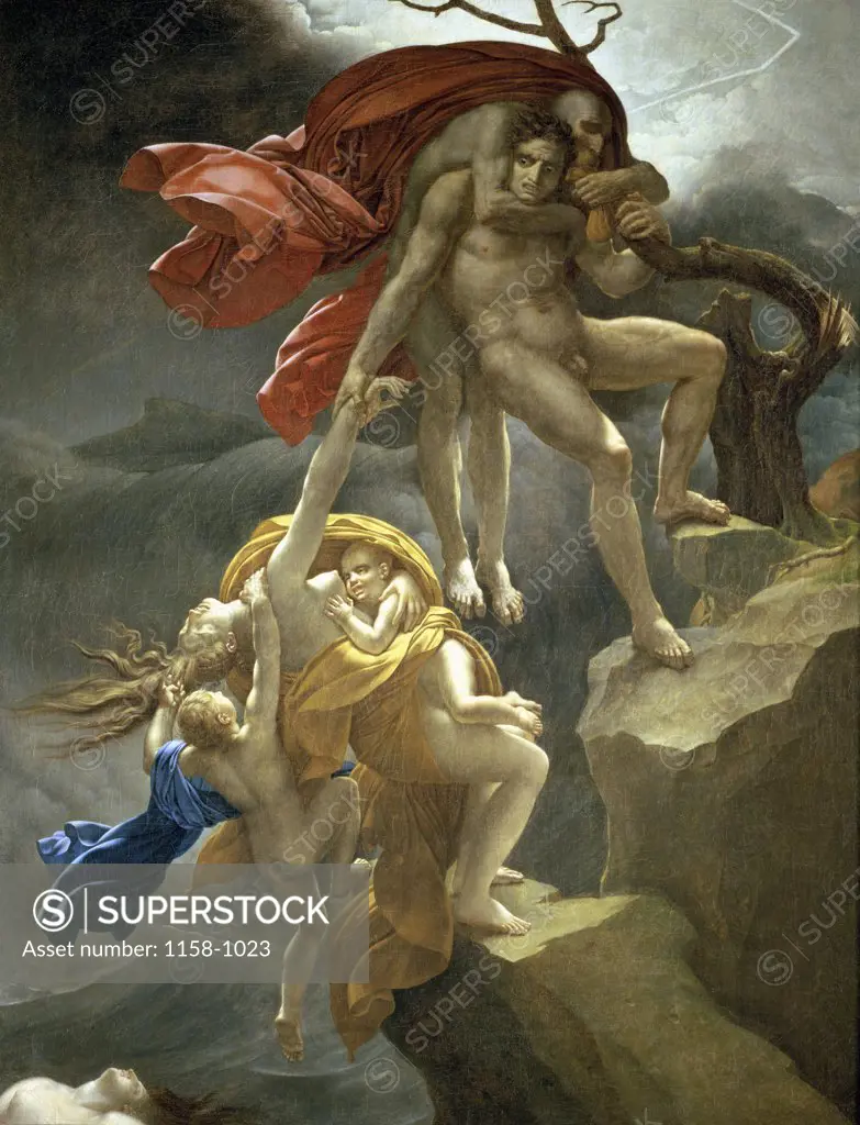 Scene of the Flood   Anne-Louis Girodet de Roucy-Trioson (1767-1824/French)   Musee Girodet, Montargis 