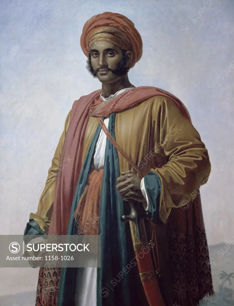An Indian  (Un Indien) Anne-Louis Girodet de Roucy-Trioson (1767-1824/French) Musee Girodet, Montargis, France