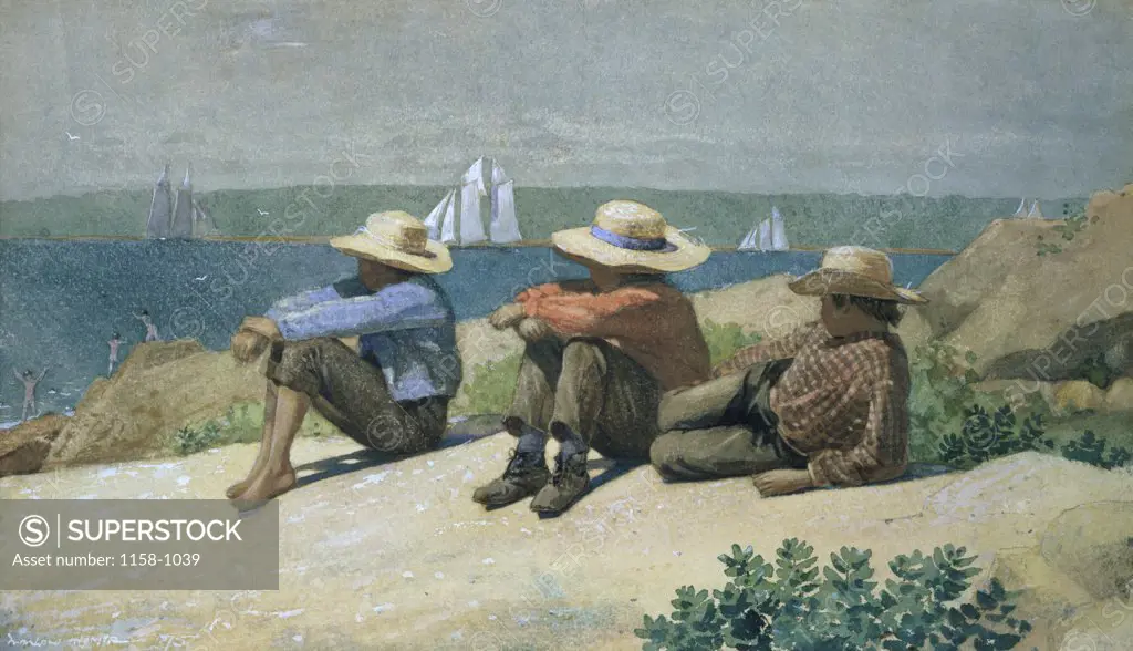 On the Beach 19th C. Winslow Homer (1836-1910 American) Forbes Collection, New York City, USA