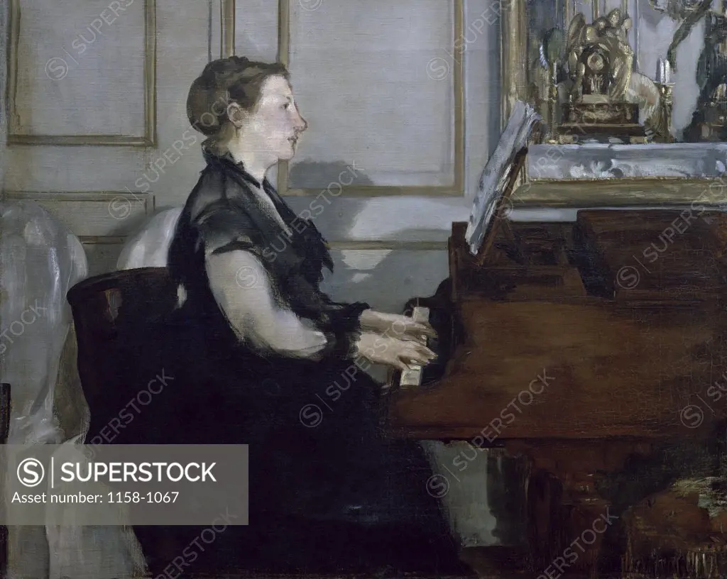 Madame Manet au Piano  Edouard Manet (1832-1883/French)  Musee d'Orsay, Paris 
