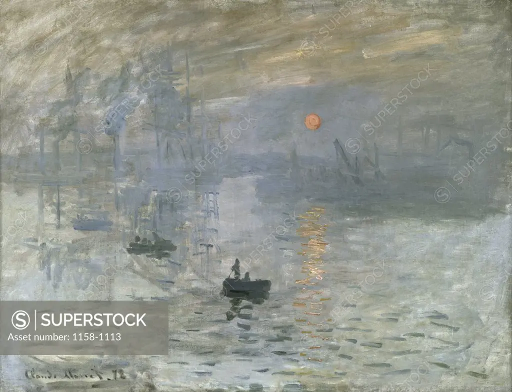 Impression: Sunrise (The Outer Harbor of Le Havre Facing Southeast) 1872 Claude Monet (1840-1926 French) Oil on canvas Musee Marmottan, Paris, France