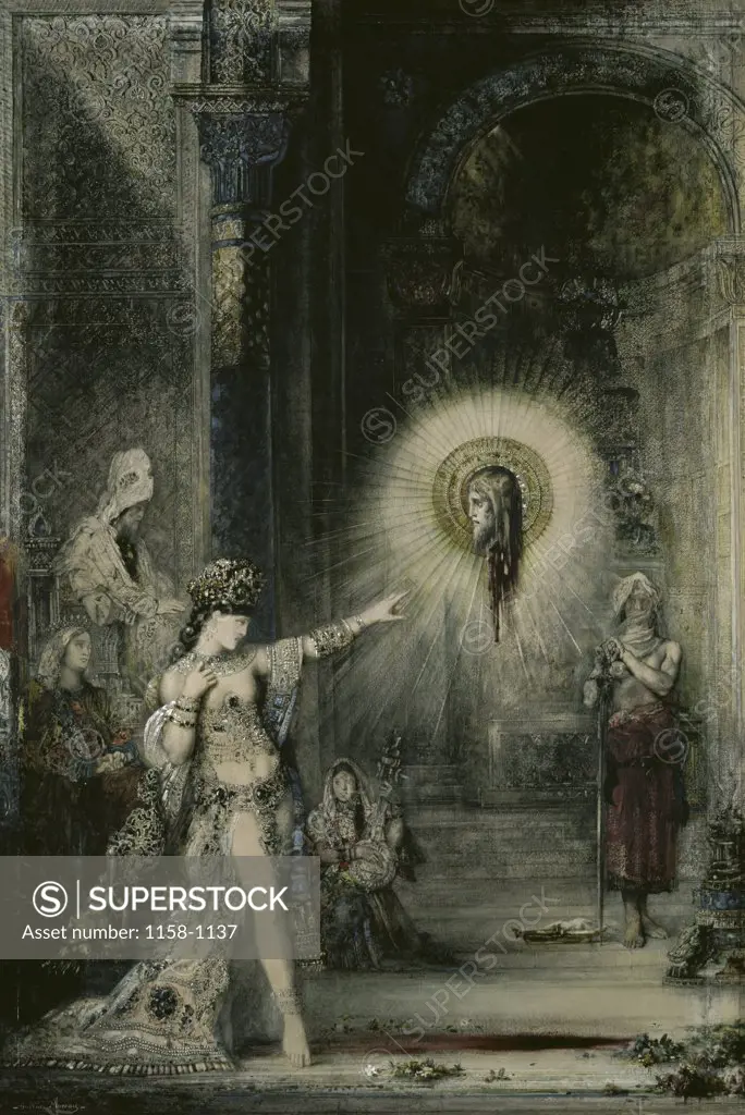 The Apparition  1874-76 Gustave Moreau (1826-1898 French)  Watercolor on paper Musee du Louvre, Paris, France