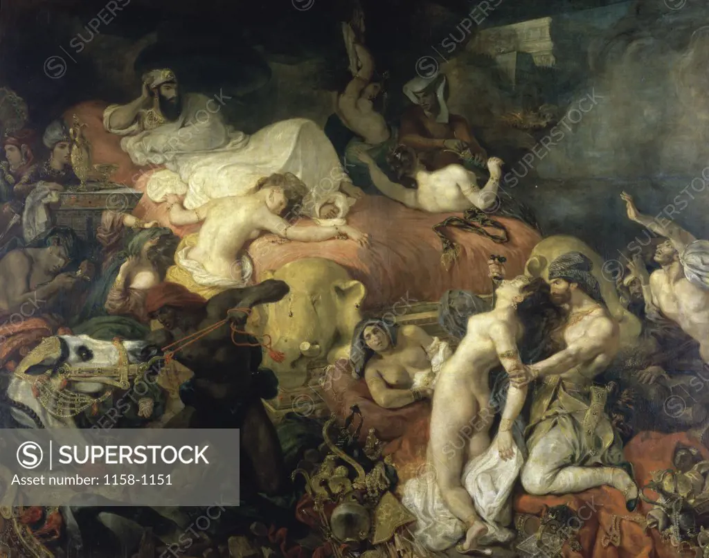 The Death of Sardanapalus La Mort de Sardanapale 1829 Eugene Delacroix 1798-1863/French Muse du Louvre, Paris