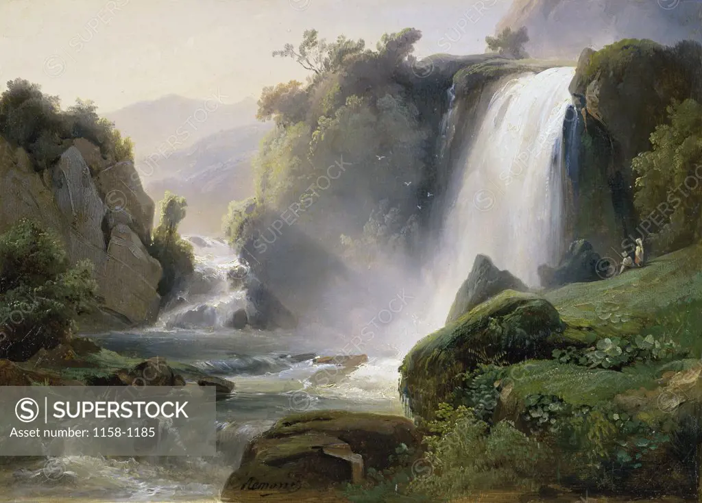 Tivoli Waterfall  (Cascade de Tivoli)  c. 1822  Jean Charles Joseph Remond (1795-1875/French)  Musee des Beaux-Arts, Rouen 