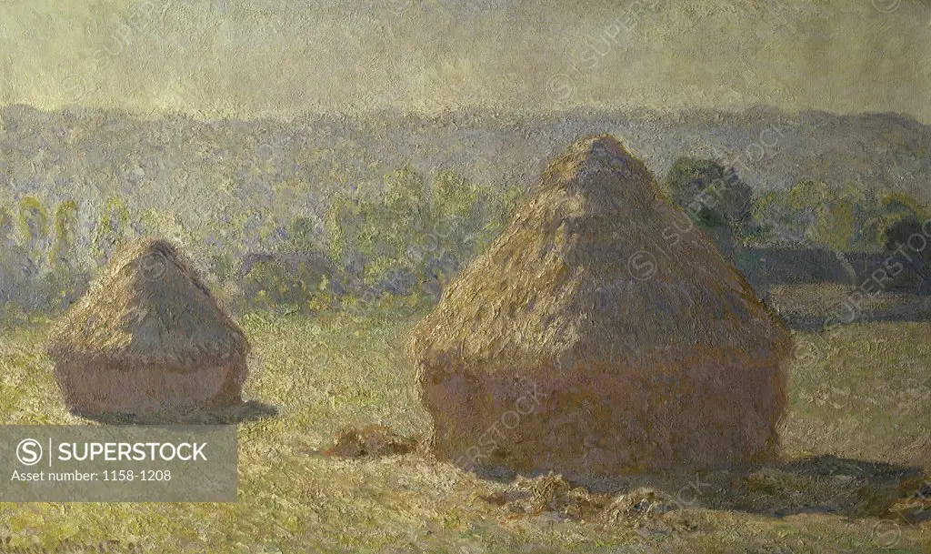 The Haystacks  (Les Meules)  c. 1891  Claude Monet (1840-1926/French)  Musee d'Orsay, Paris 
