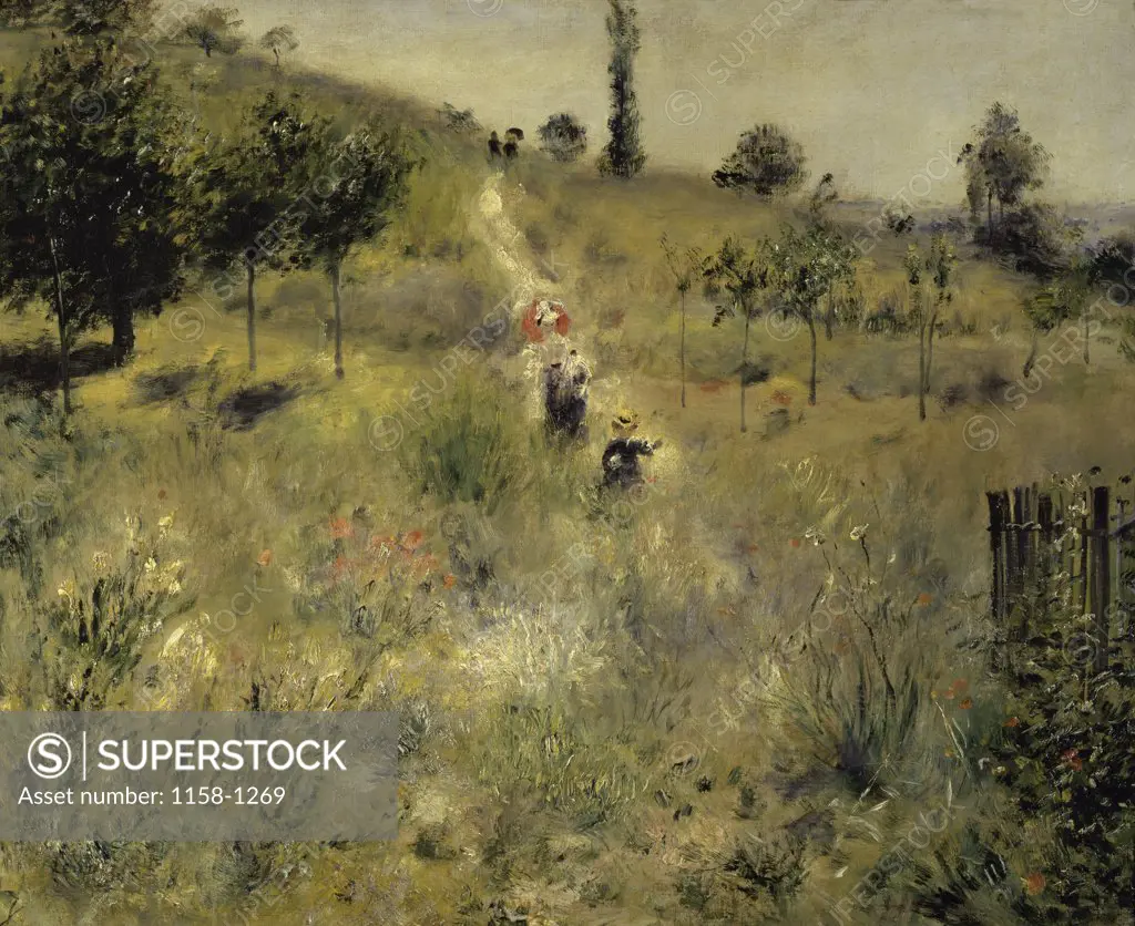 Path Through the Tall Grasses  (Chemin Montant dans les Hautes Herbes)  1826-1877 Pierre-Auguste Renoir (1841-1919/French)  Oil on Canvas  Musee d'Orsay, Paris 