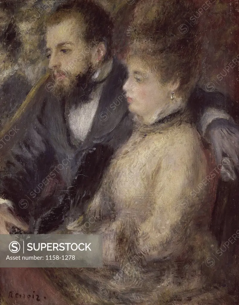 In the Theatre  (Dans la Loge) 1873 Pierre-Auguste Renoir (1841-1919/French)  Collection Durand-Ruel, Paris  