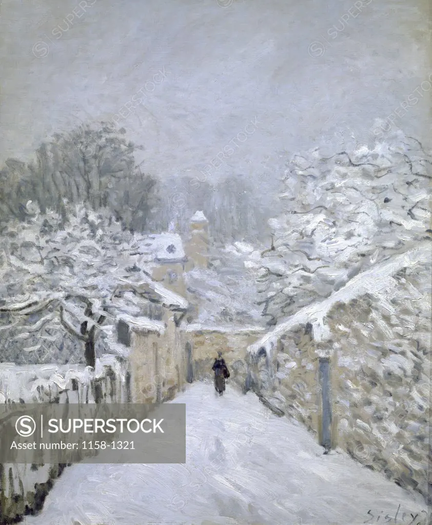 The Snow in Louveciennes (La Neige a Louveciennes) Alfred Sisley (1839-1899/French) Musee d Orsay, Paris 