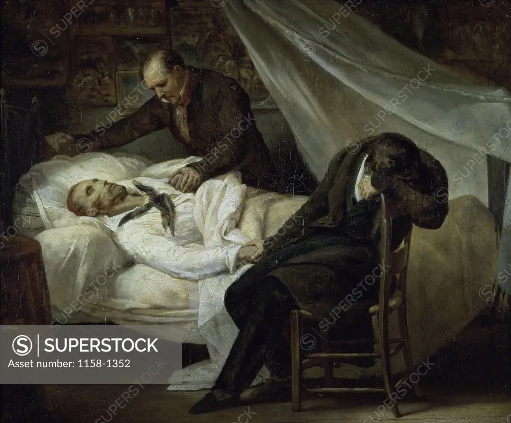 The Death of Gericault  Ary Scheffer (1795-1858/Dutch) Muse du Louvre, Paris 