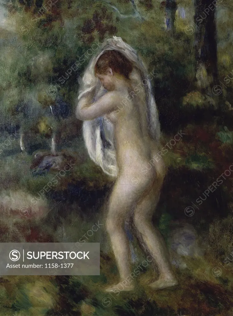 Young Girl Undressing To Bathe In The Forest  Pierre Auguste Renoir (1841-1919/French) Forbes Collection, New York City  