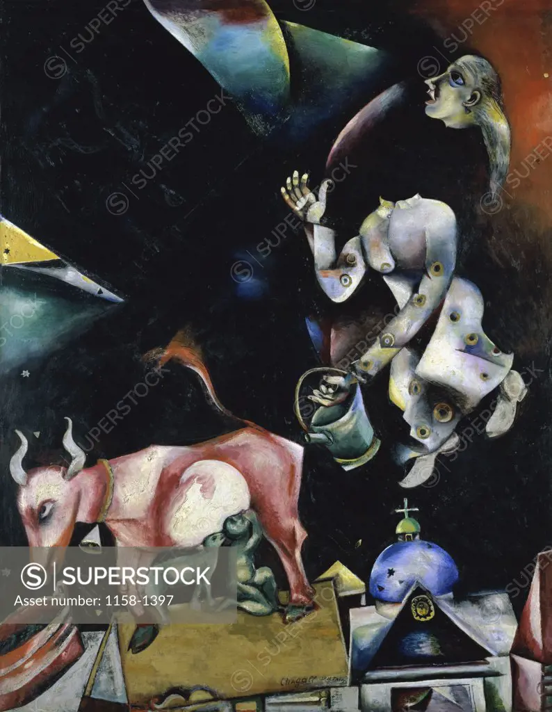Russia, with Donkeys and Nonsense by Marc Chagall, 1911, 1887-1985, France, Paris, Musee National d'Art de Moderne