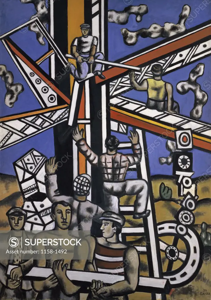 Workers on the Construction Site by Fernand Leger, 1950, 1881-1955, France, Paris, Collection Maeght
