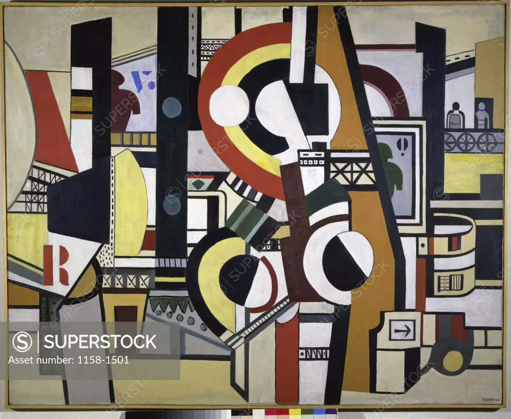 The Disks In The City by Fernand Leger, 1881-1955, France, Paris, Centre Georges Pompidou, Musee National d' Art Moderne