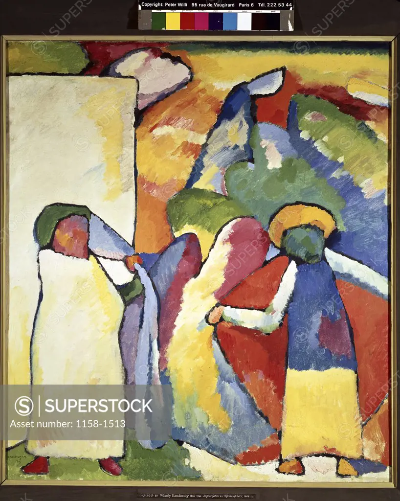 Improvisation 6 by Vasily Kandinsky, 1909, 1866-1944, Germany, Munich, Lenbachaus