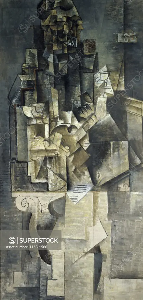 Man with a Guitar by Pablo Picasso, 1911-1913, 1881-1973, France, Paris, Musee Picasso