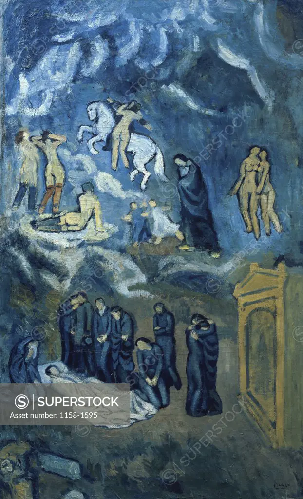 The Burial of Casagemas by Pablo Picasso, 1901, 1881-1973, France, Paris, Musee National d'Art Moderne
