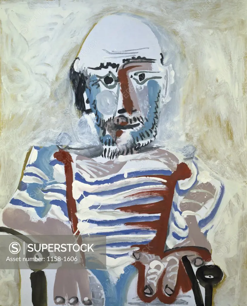 Man Seated by Pablo Picasso, 1965, 1881-1973, France, Mougins, Collection Jacqueline Picasso