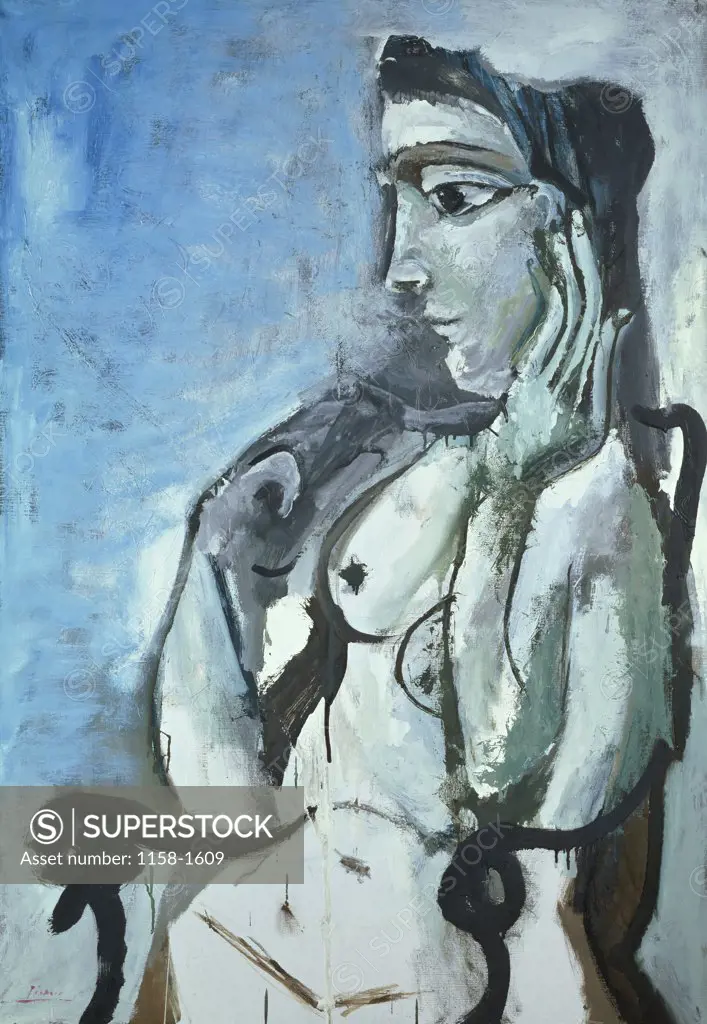 Nude Woman in an Arm Chair by Pablo Picasso, 1964, 1881-1973, France, Mougins, Collection Jacqueline Picasso