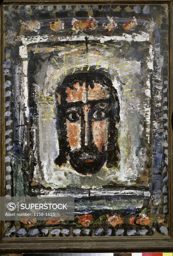 The Holy Face by Georges Rouault, 1933, 1871-1958, France, Paris, Musee National d'Art Moderne