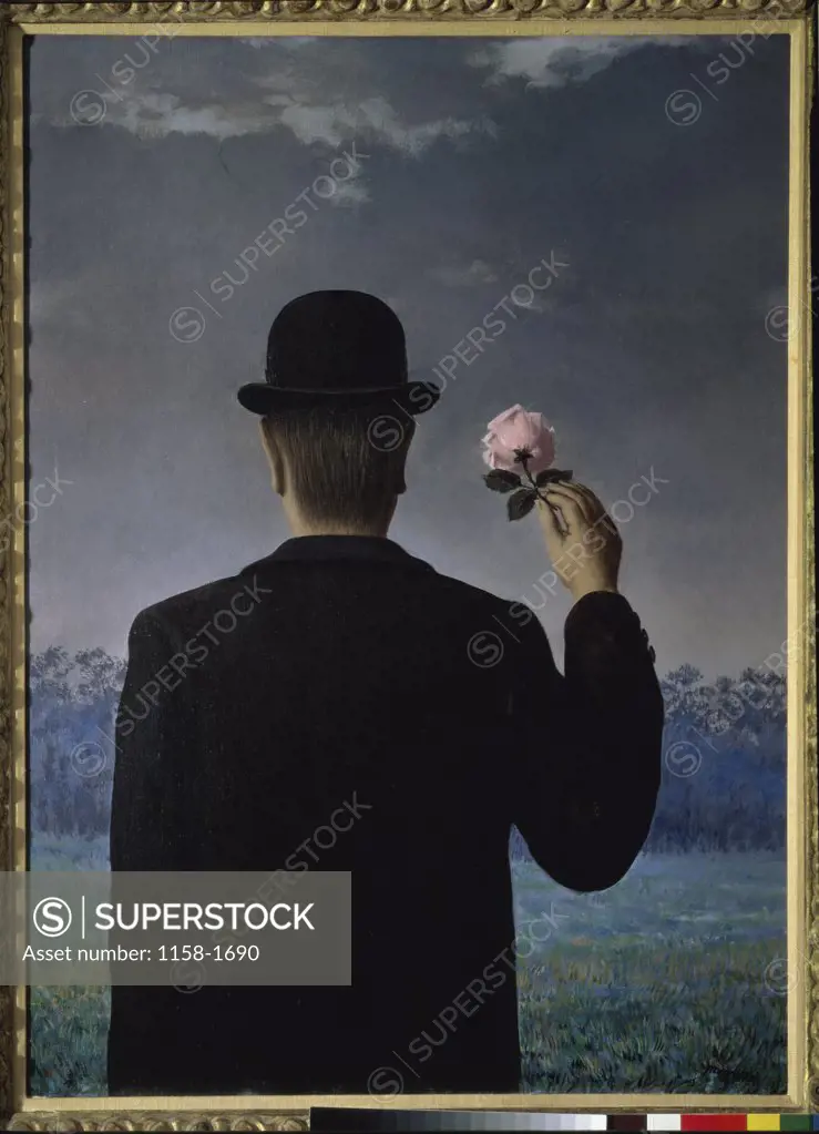 The Back of a Man with a Rose by Rene Magritte, 1898-1967, USA, California, Santa Monica, Private Collection