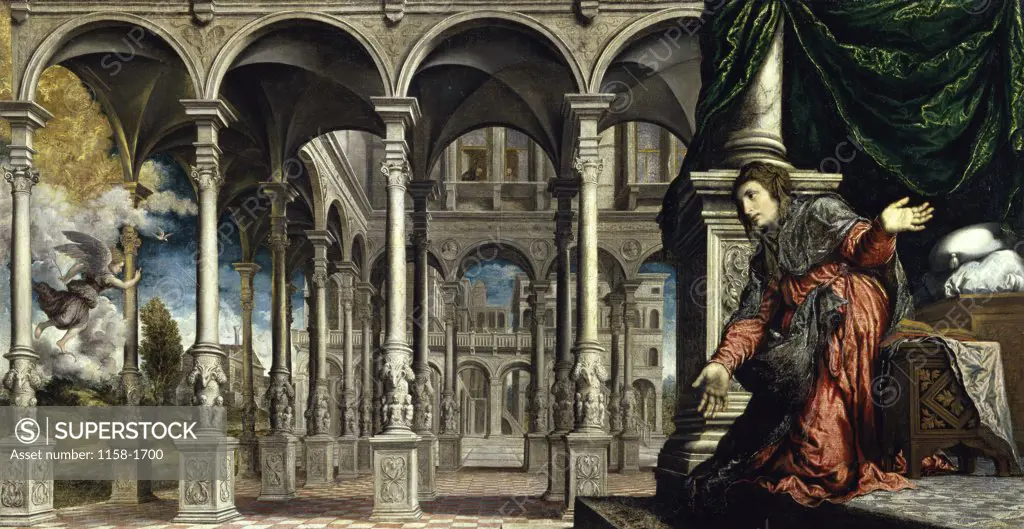 The Annunciation  c. 1545-1550  Paris Bordone (1500-1571/Italian)  Musee des Beaux-Arts, Caen 