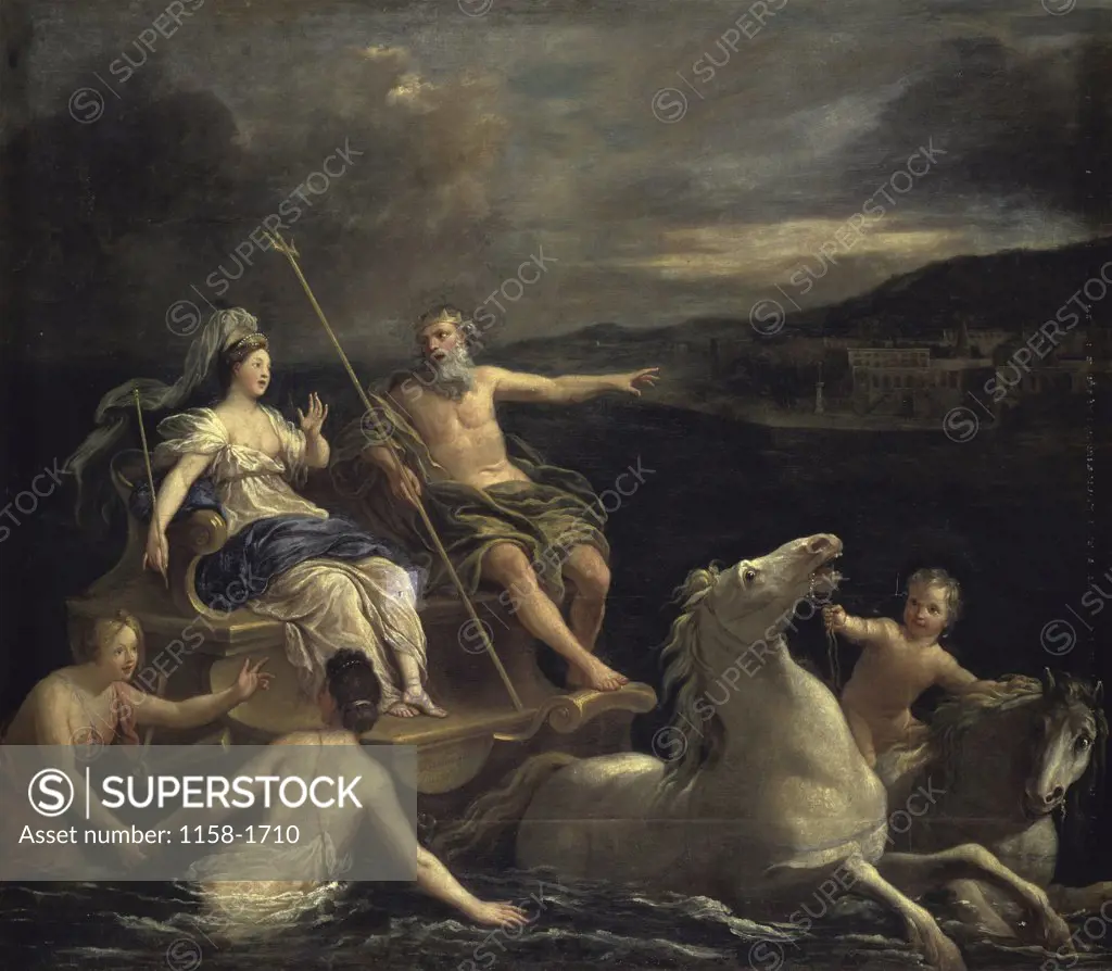 Triumph of Neptune Bon Boullogne (1649-1717 French)  Musee des Beaux Arts, Tours, France