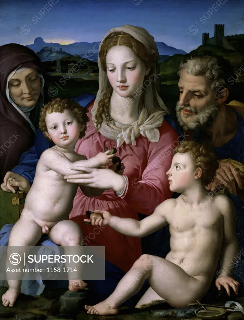 Holy Family with Saint Anne and John the Baptist as a Child Agnolo Bronzino (1503-1572/Italian)  Musee du Louvre, Paris 