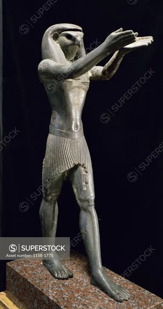 Statue of Horus  1069-664 BCE Egyptian Art  Bronze Musee du Louvre, Paris, France