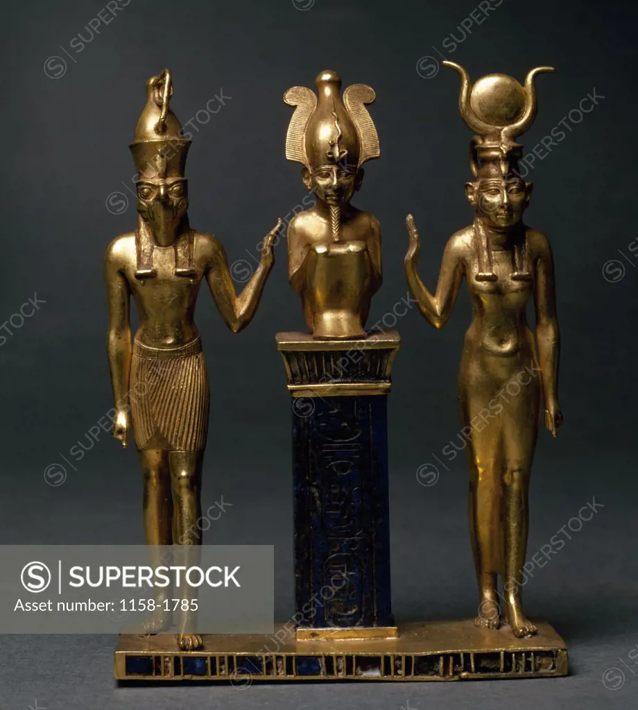 Trinity of Osorkon II: Osiris Flanked by Isis and Horus, France, Paris, Musee du Louvre