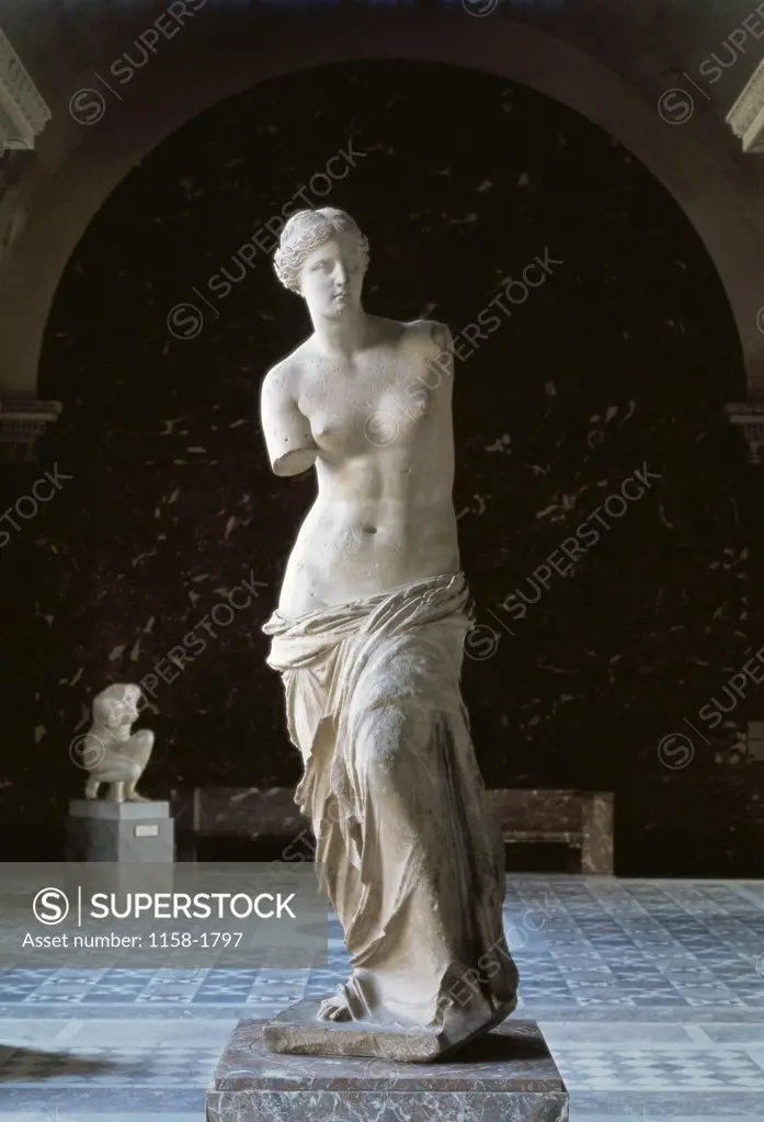 Venus de Milo 150 BCE Greek Art Marble Musee du Louvre, Paris, France