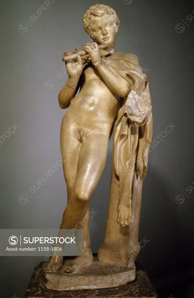 Young Satyr Playing the Flute, statue