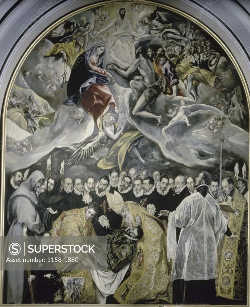 The Burial of Count Orgaz 1585 El Greco (1541-1614/Greek) Iglesia Santa Tome, Toledo, Spain