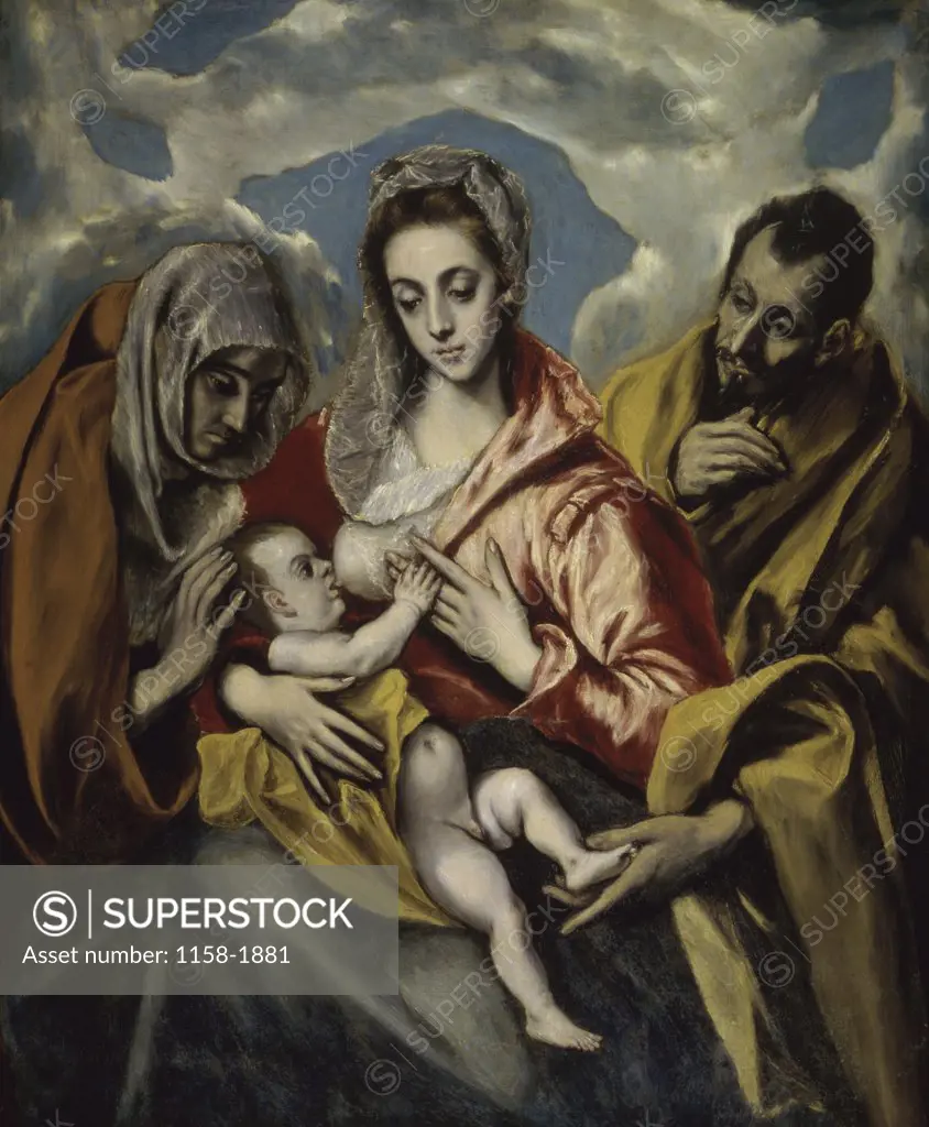 The Holy Family and Saint Anne El Greco (1541-1614/Greek)   Hospital de Tavera, Toledo, Spain