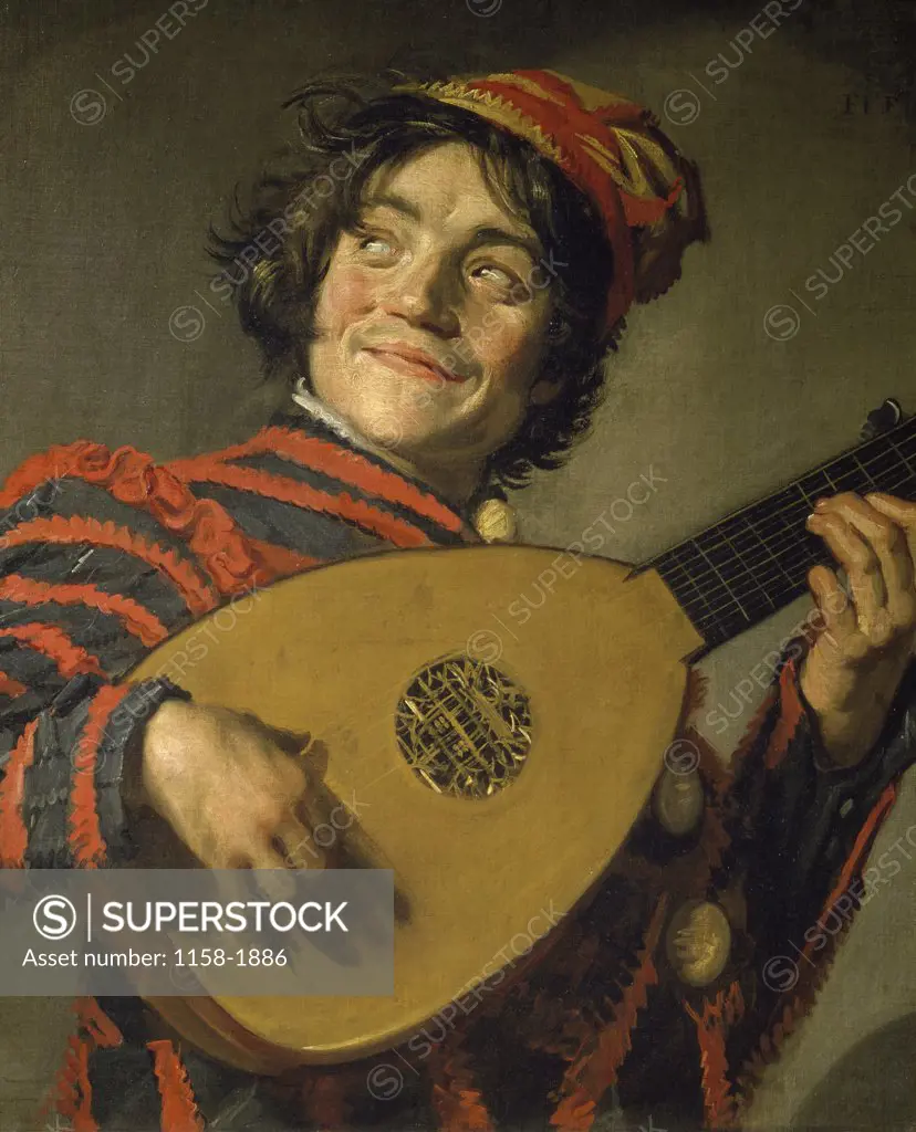 Jester with a Lute by Frans Hals, Circa 1620-1625, (Circa 1581-1666), France, Paris, Musee du Louvre