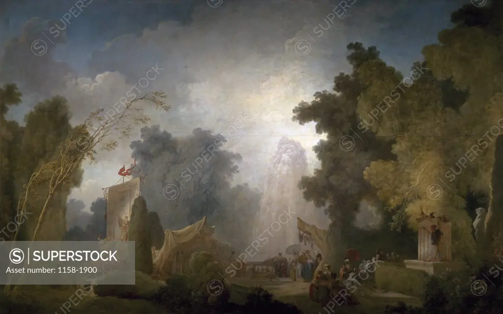 France, Paris, Bank Of France, The Festival at Saint Cloud by Jean-Honoré Fragonard, (1732-1806)