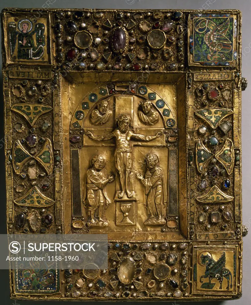 Manuscript Cover with Crucifixion and Evangelist Symbols by unknown artist