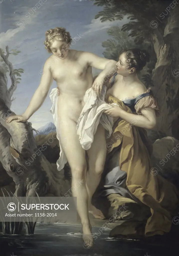 Bather and her Attendant  (Baigneuse et sa Suivante) Francois Le Moyne (1688-1737/French)  Musee des Beaux Arts, Tours, France 